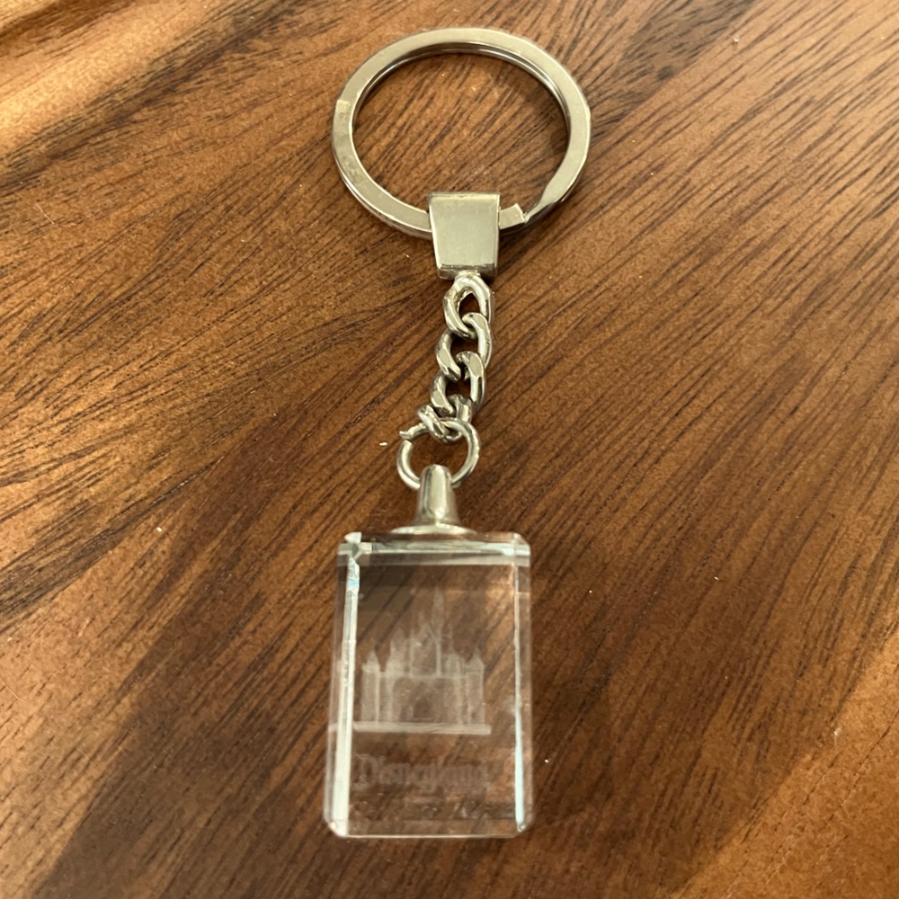 Vintage Disneyland Hotel Resort Lucite Keychain Castle Souvenir